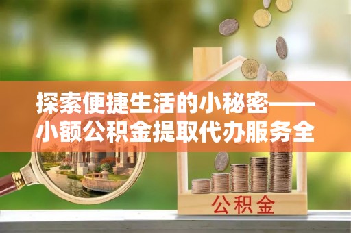 盈江探索便捷生活的小秘密——小额公积金提取代办服务全解析