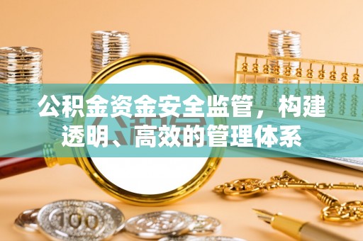 盈江公积金资金安全监管，构建透明、高效的管理体系
